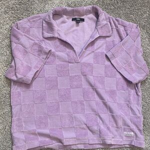 VANS purple checkered towel shirt